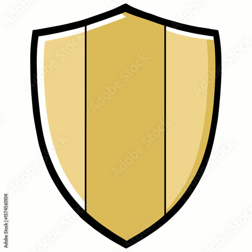 Golden shield protects bravely during medieval conflict icon