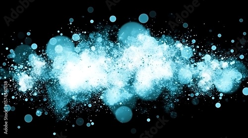 Light teal colored abstract design with dispersed circles.