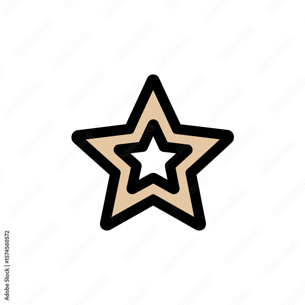 Fototapeta premium Layered star shapes glow brightly on white backdrop