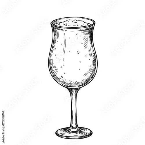 Empty tall glass ready for a refreshing drink on a white background copy space