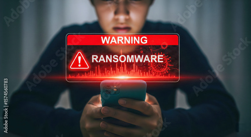 Warning Alert On Ransomware Cybersecurity Threat