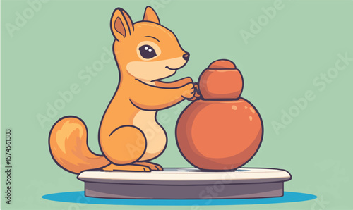 squirrel with acorn