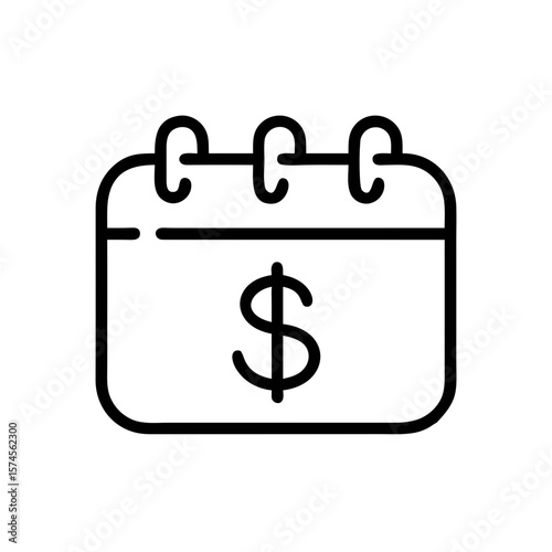 Payment Date Calendar Line Icon Financial Reminder Outline Design