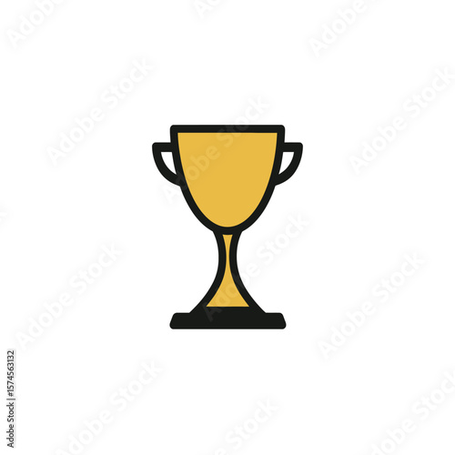 Golden trophy gleams symbolizing achievement isolated background success