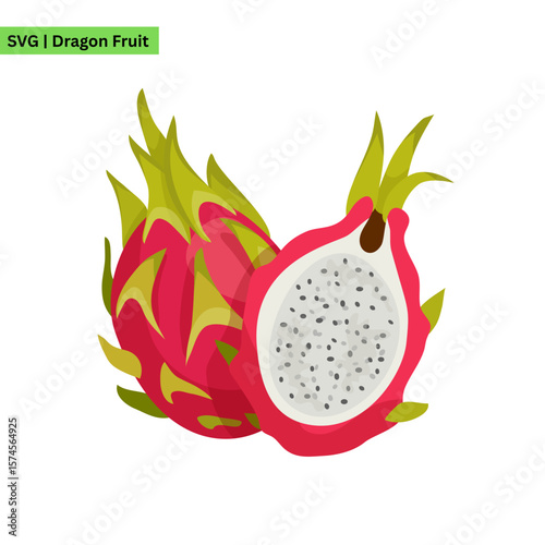 A sophisticated dragon fruit vector logo design incorporating elegant lines and a subtle color palette, emphasizing premium quality and organic products.