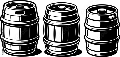 Bold silhouette of beer keg with smooth curves for International Beer Day branding