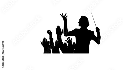 orchestra symbol, symphony concert, black isolated silhouette