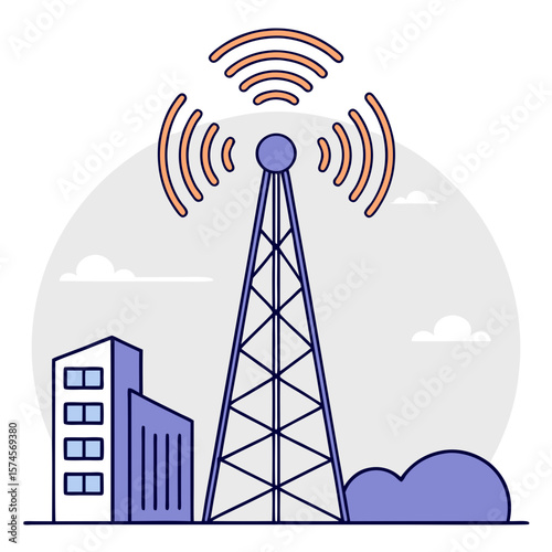 communication tower icon vector