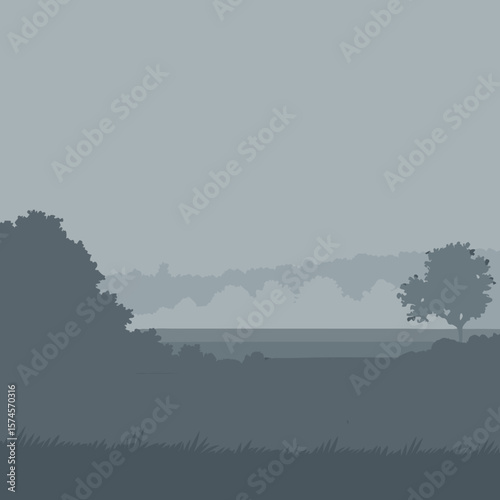 misty morning on the river