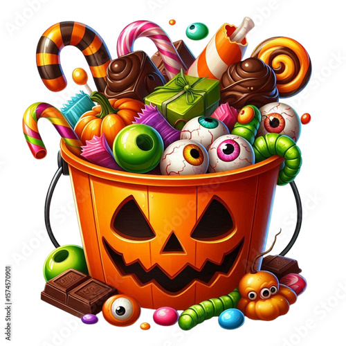 halloween candy in a bucket