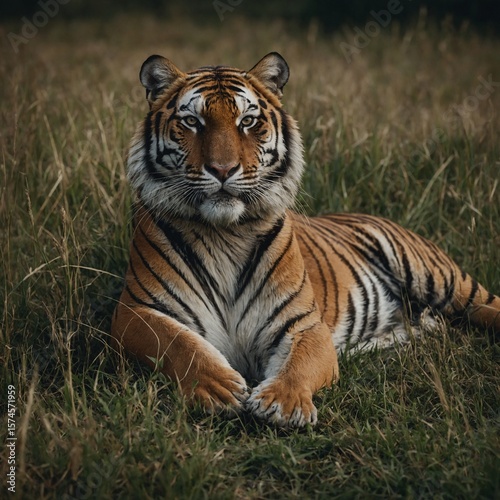 tiger in the grass
