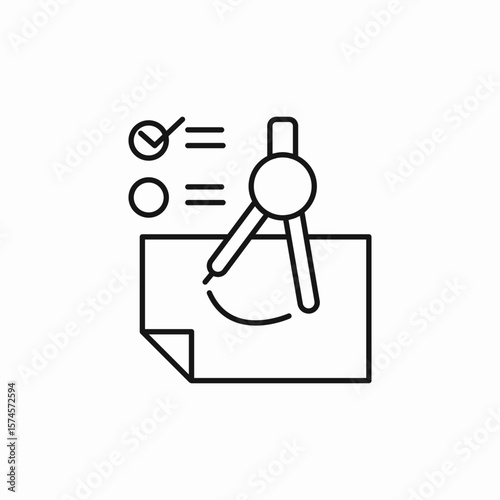 compass circle plan icon sign vector