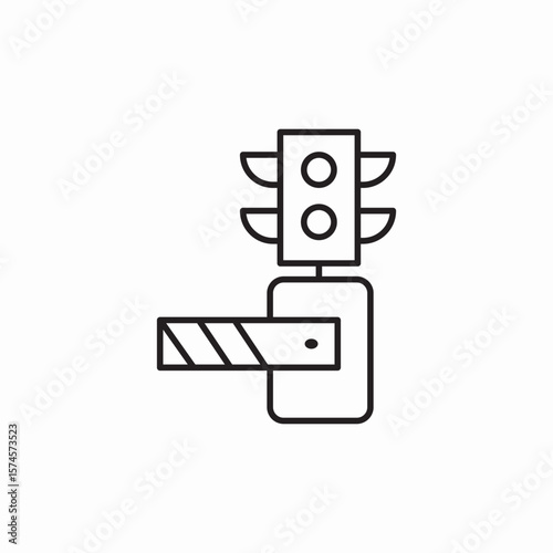 railway barrier traffic light icon sign vector