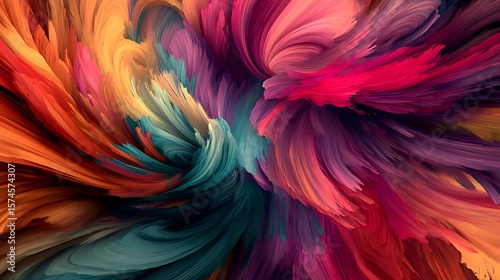 A mesmerizing abstract artwork featu vibrant swirling colors and dynamic brushstrokes creating a captivating visual experience of intense hues and textures perfect for modern