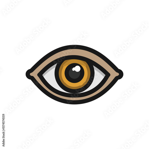 Human eye views outward in graphic clean illustration style