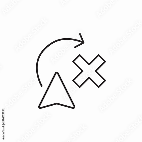 wrong turn icon sign vector