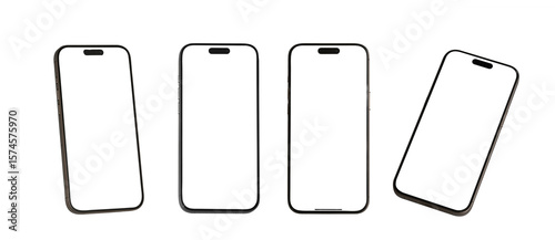 Mockup smart phone new generation PNG High quality Image isolated screen Transparent for Infographic Business web site design app	