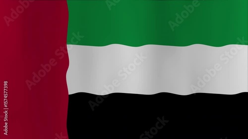 UAE flag animated illustration ideal for presentations, educational materials, social media posts, websites, videos, and national celebrations.

