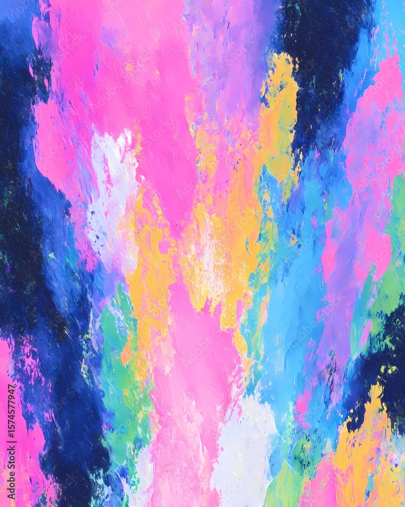 Fototapeta premium Abstract impasto painting with dynamic brush textures and expressive color palette, modern abstract artwork featuring layered paint strokes and vibrant depth, contemporary abstract impasto art