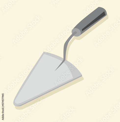 cement trowel. bricklayer trowel vector icon.Spatula with a wooden handle.