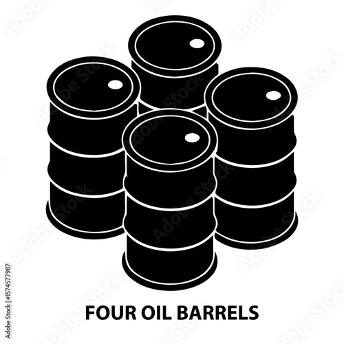 Oil barrels black and white illustration petroleum industry energy resource fuel storage container cargo supply