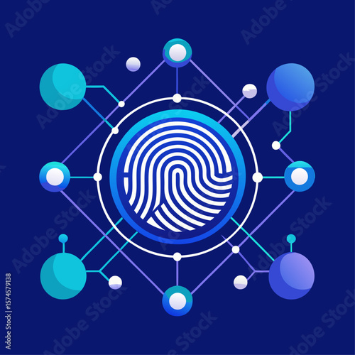A blue and white image of a circle with a lot of dots and lines. The dots and lines are connected to each other in a web-like pattern. The image is of a computer screen or a digital device