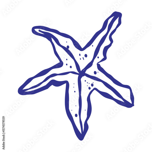 Hand-drawn starfish and underwater reef design capturing coastal and oceanic elements. Seamless pattern perfect for textile and decorative backgrounds.