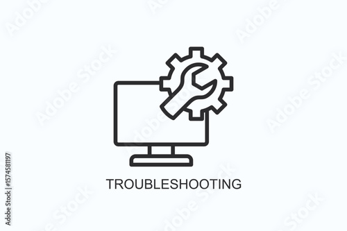 Troubleshooting Icon Or Logo Isolated Vector Illustration