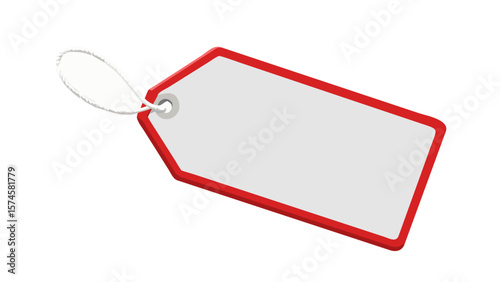 Red border price tag vector graphic for retail sales and product marketing use