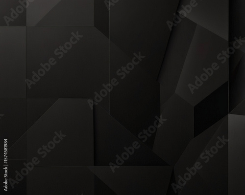 Intricate interplay of shadows and shapes in a dark geometric landscape inviting contemplation and creative inspiration