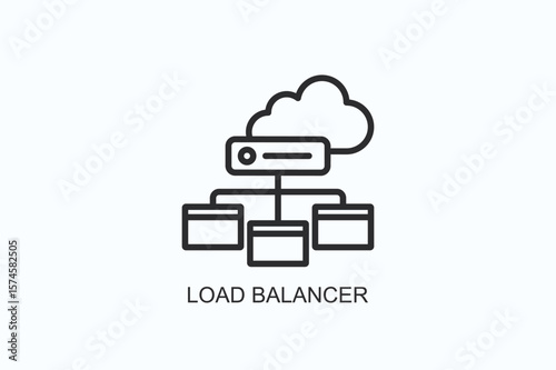 Load Balancer Icon Or Logo Isolated Vector Illustration
