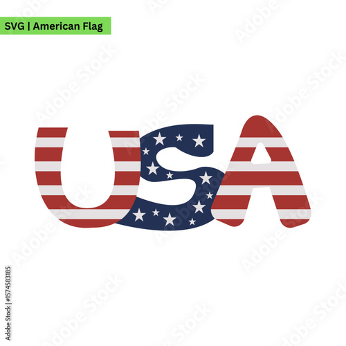 A playful American flag vector logo design integrating elements like balloons and confetti, symbolizing celebration and joy in a festive and colorful way.