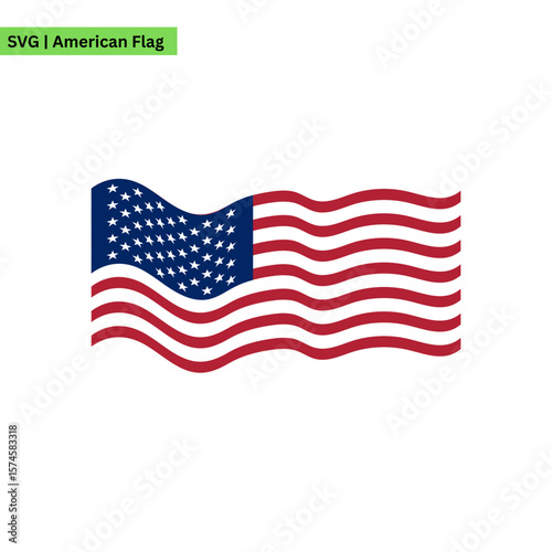 A playful American flag vector logo design integrating elements like balloons and confetti, symbolizing celebration and joy in a festive and colorful way.