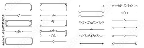 Decorative divider designs for creative projects featuring various styles arranged in a grid layout