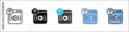 Live Stream Icon Pack Multistyle Illustration