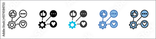 Social Media Integration Icon Pack Multistyle Illustration