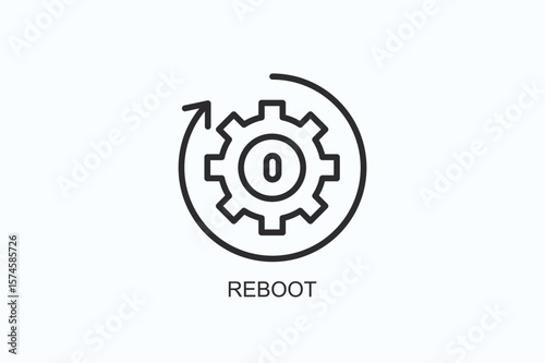 Reboot Icon Or Logo Isolated Vector Illustration