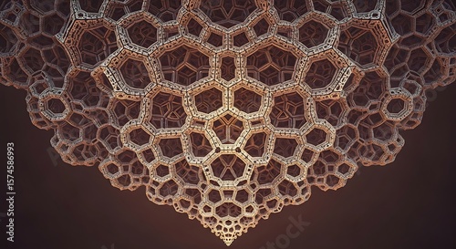 Intricate Geometric Pattern Abstract 3D Honeycomb Structure