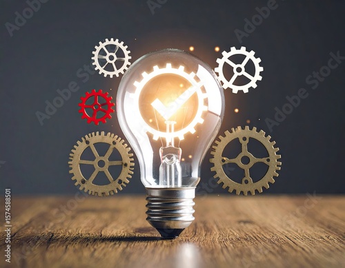 Illuminated lightbulb with gears (1)