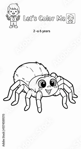 Children's coloring pictures of a tarantula