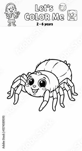Children's coloring pictures of a tarantula