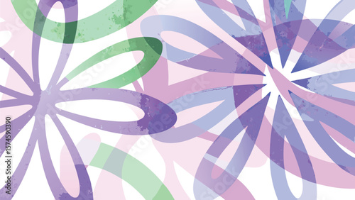 Abstract floral design with overlapping petals in pastel colors creating a soft and dreamy effect