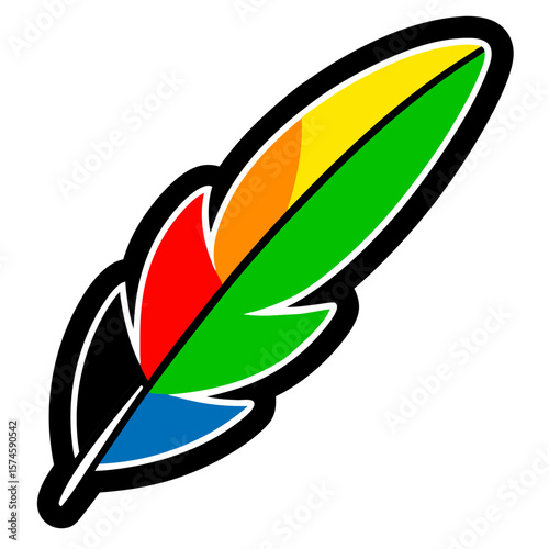 vector illustration of colorful feather