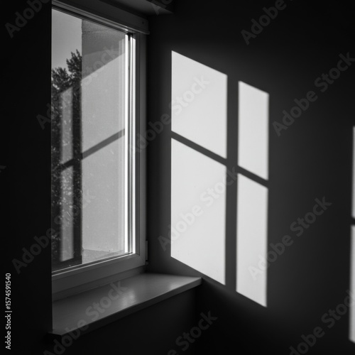 Black And White Window Light Shadow Minimalist Interior Photography