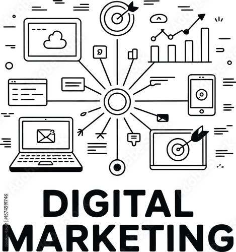 Digital marketing strategy online business growth seo social media content creation advertising campaign
