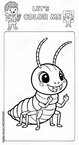 Children's coloring pictures of a termite