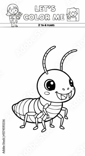 Children's coloring pictures of a termite