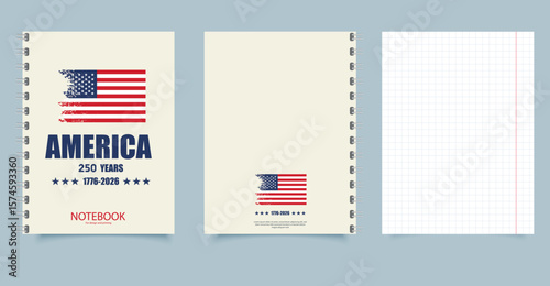Patriotic Notebook Design for 250th Anniversary Celebration