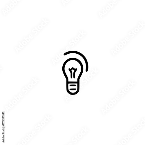 Symbolic glowing light bulb isolated on white for creative startup inspiration and breakthrough ideas