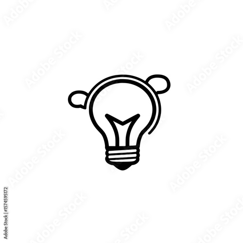 Light bulb wearing headband symbolizing playful creativity fun ideas and youthful innovation vector

